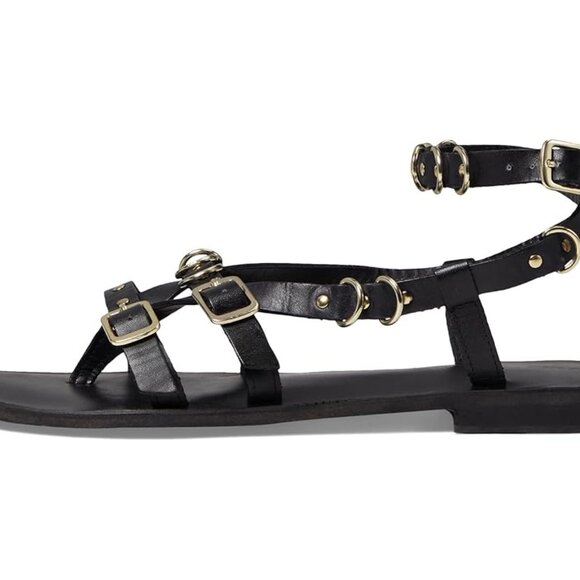 Free People Midas Touch Sandal Black Leather Strappy $128 Sz 8.5 or 9 NEW NIB - Picture 9 of 13